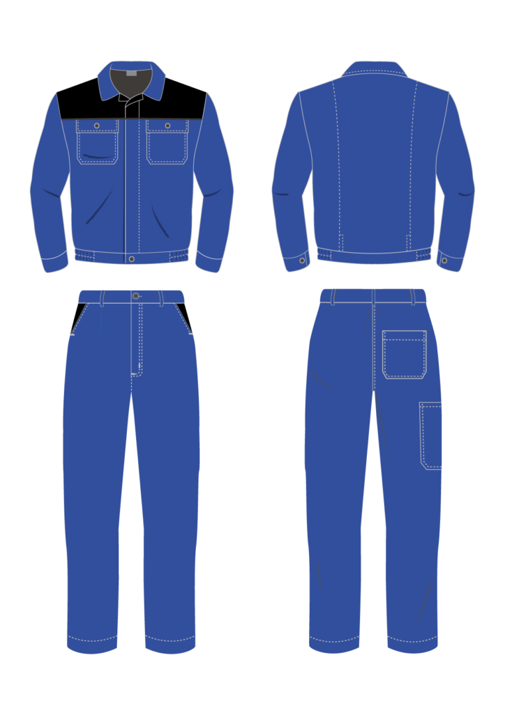 Ubranie robocze dwuczęściowe STANDARD bluza i spodnie - grafika - producent LOGO - kolor 1